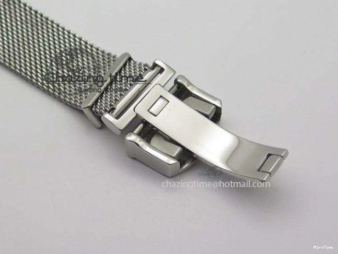 MIROTIME 0130 Portofino SCHAFFHAUSEN SS MKF 1:1 Best Edition White Dial On Mesh Bracelet A TravelReady 7341